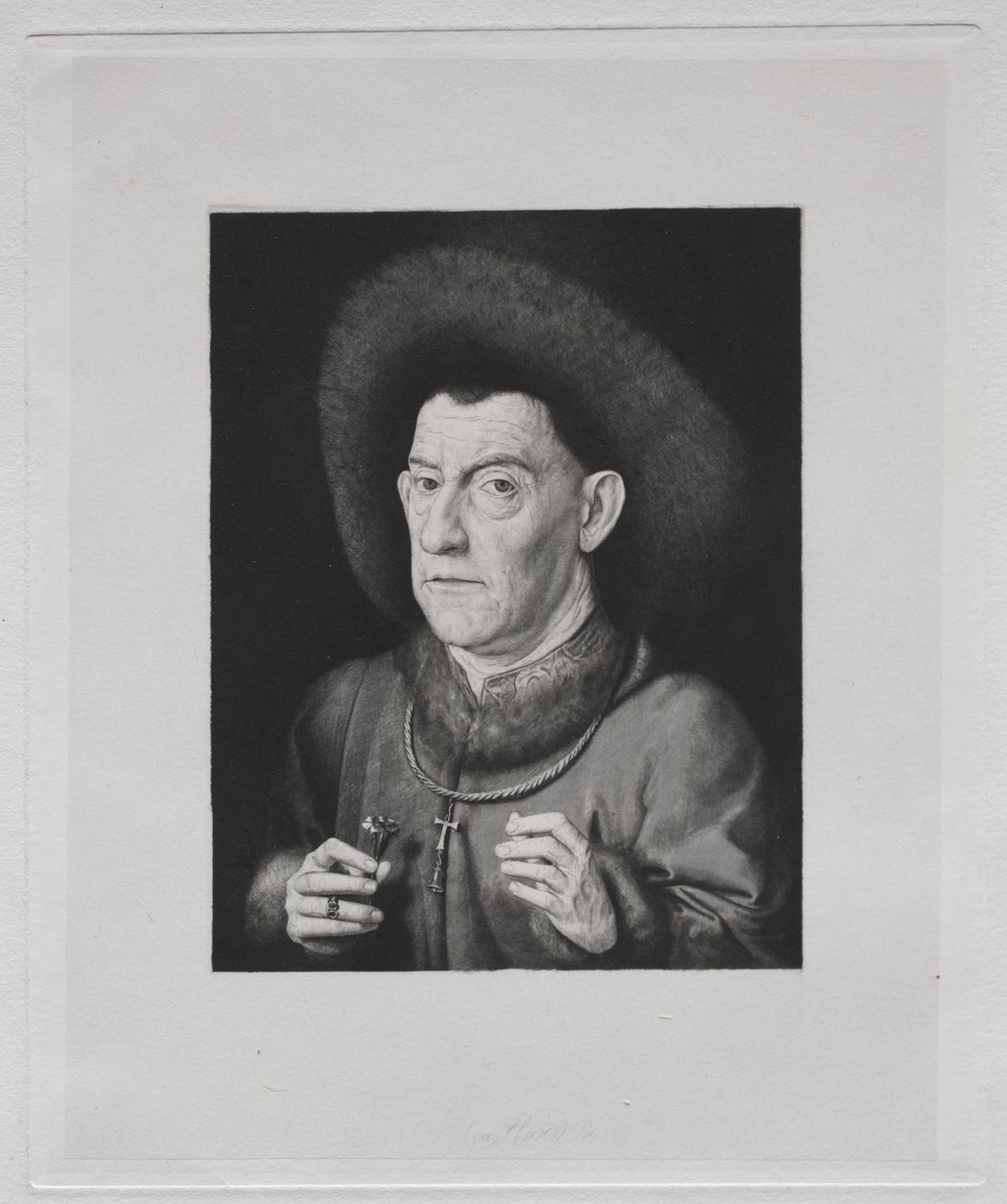 Man med en rosa av Claude Ferdinand Gaillard