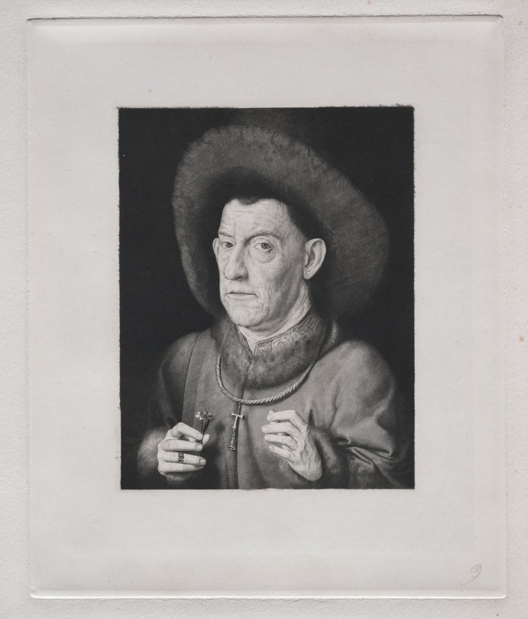 Man med en rosa av Claude Ferdinand Gaillard