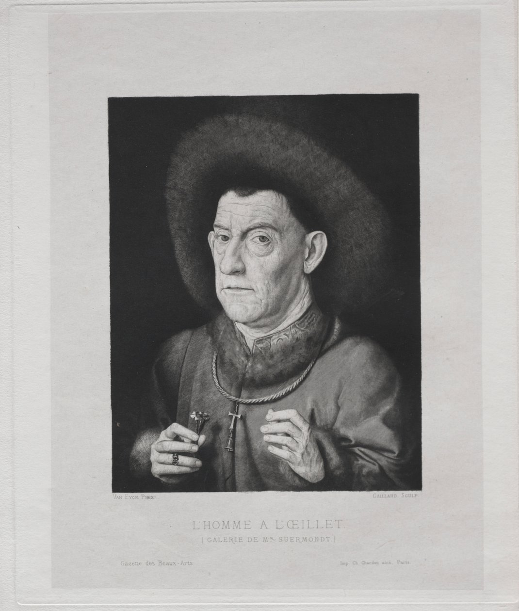 Man med en rosa av Claude Ferdinand Gaillard