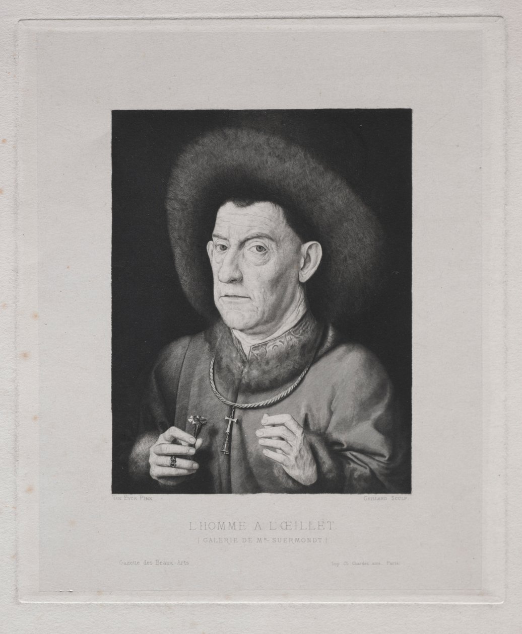 Man med en rosa av Claude Ferdinand Gaillard