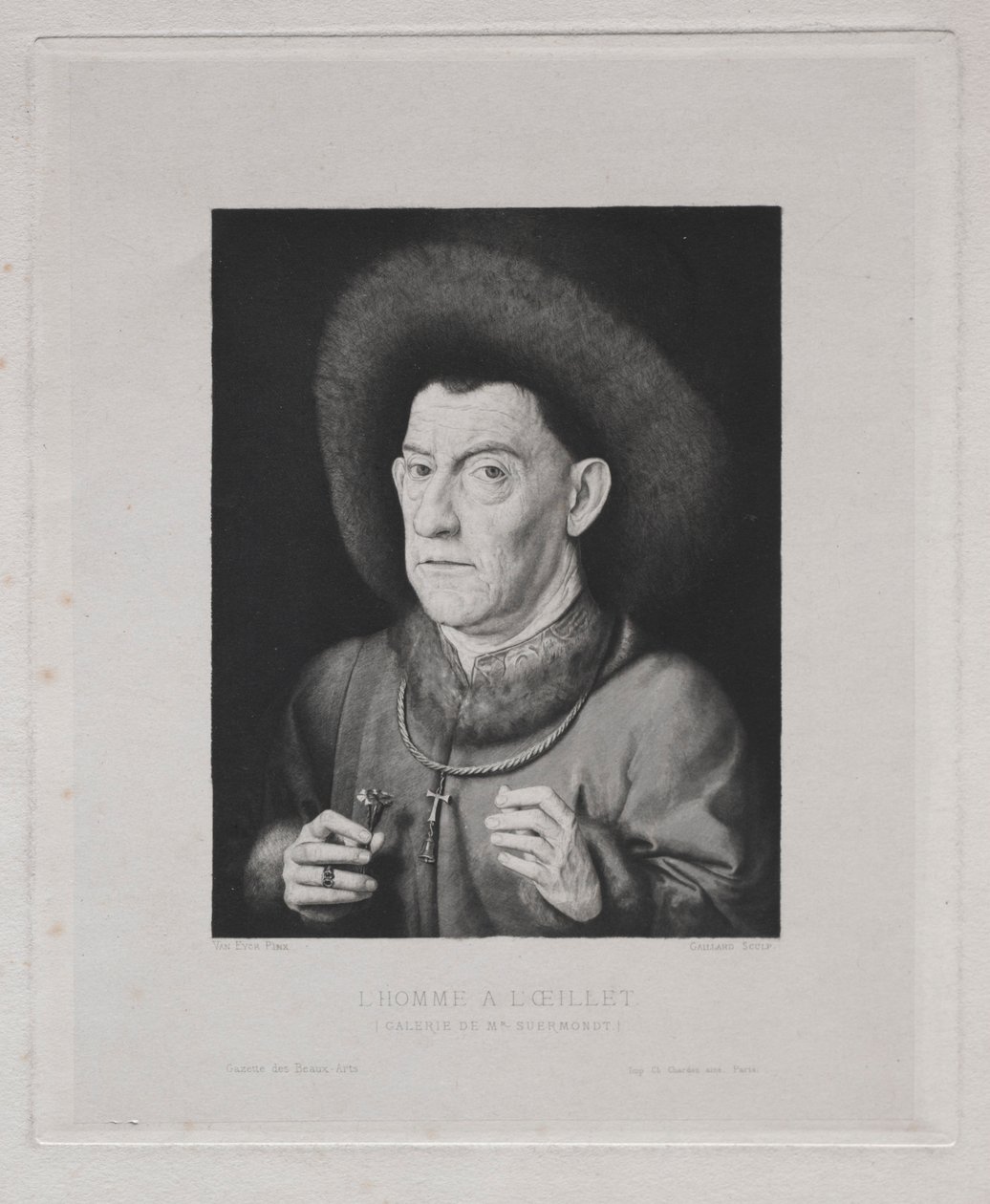 Man med en rosa. av Claude Ferdinand Gaillard