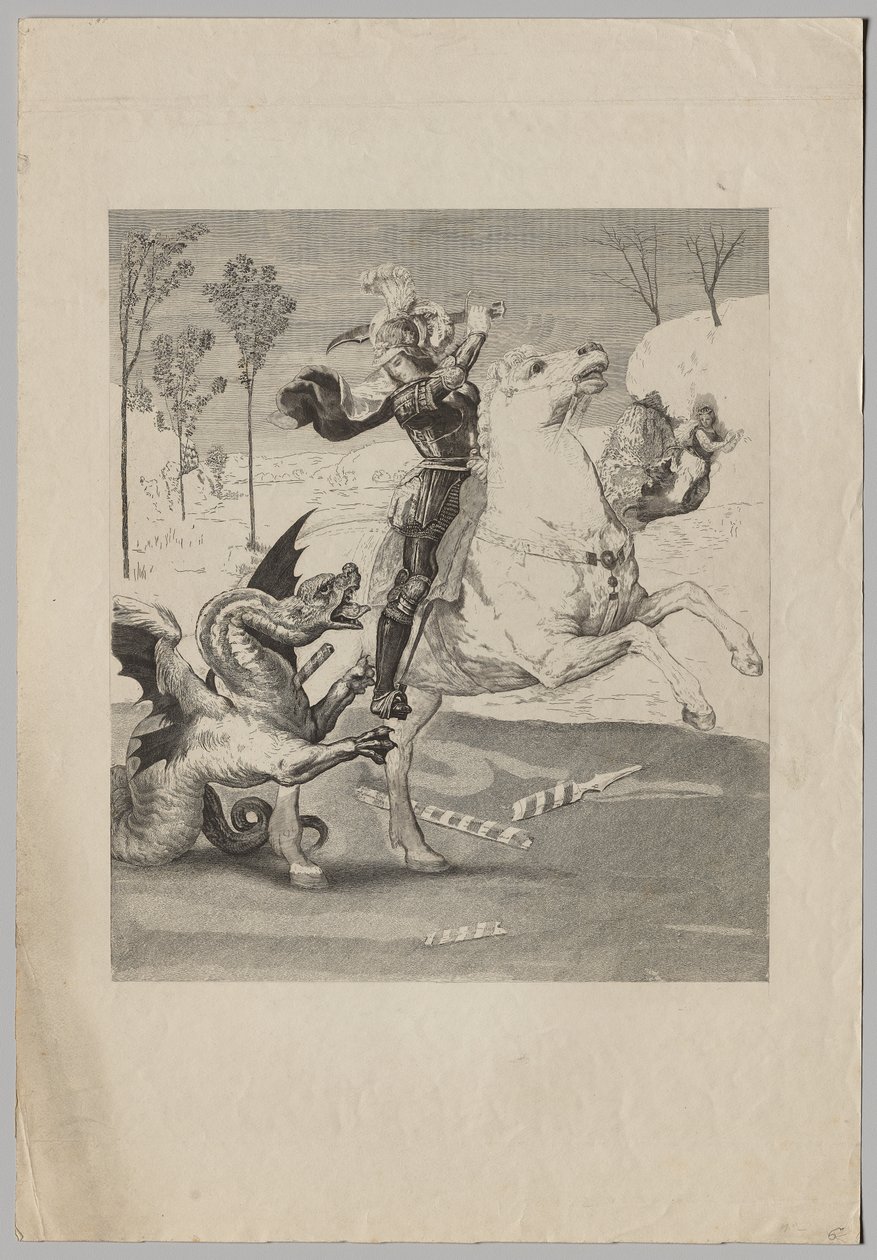 St. George och draken (3) av Claude Ferdinand Gaillard