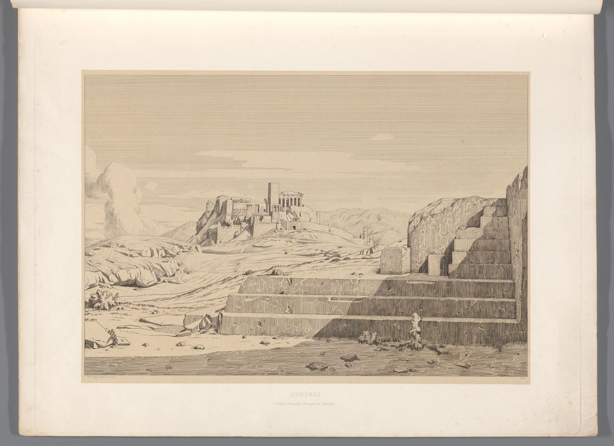 Utsikt över Aten Aten (titel på objekt) Utsikt över de mest kända platserna i det antika Grekland (...) (serietitel) av Claude Félix Théodore Caruelle d