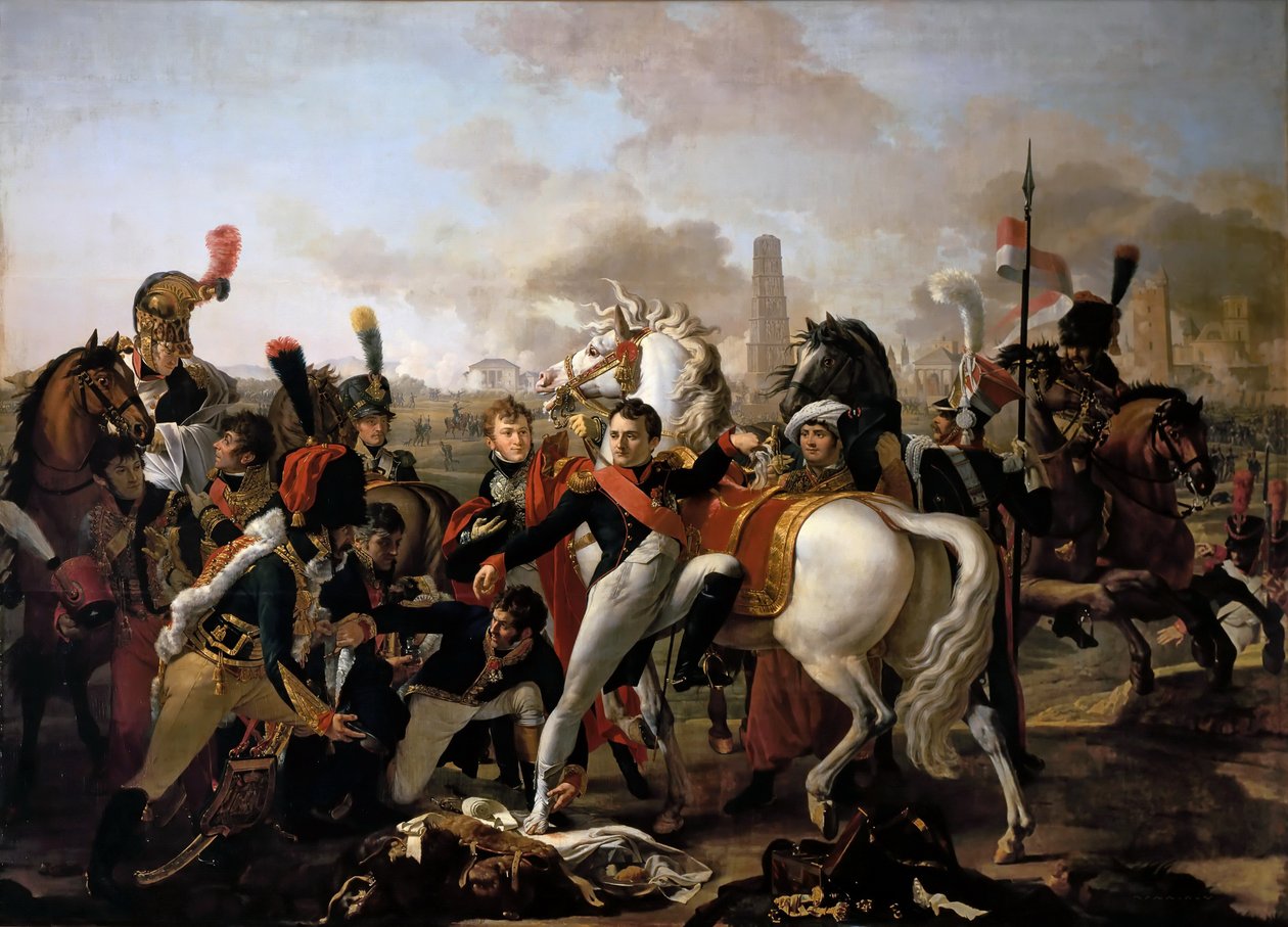 Napoleon sårad före Ratisbon den 23 april 1809 av Claude Gautherot