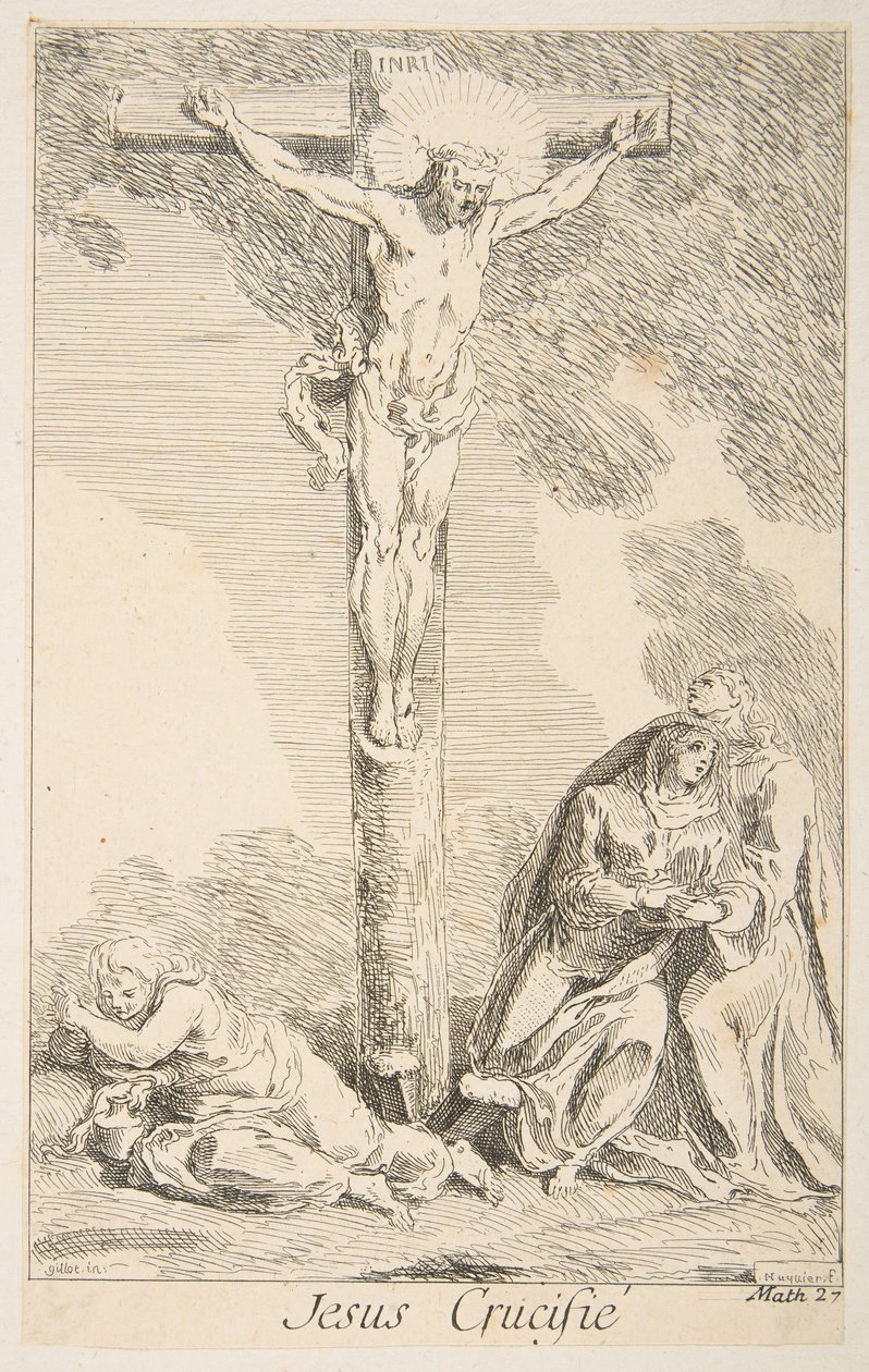 Korsfästelse.n.d. Skapare: Claude Gillot, Jacques Gabriel Huquier. av Claude Gillot, Jacques Gabriel Huquier