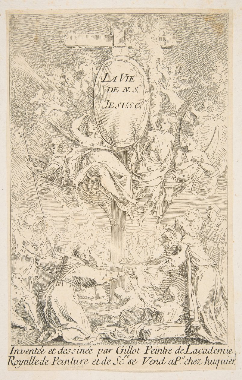 Frontispice till serien The Life of Christ.n.d. Skapare: Claude Gillot, Jacques Gabriel Huquier. av Claude Gillot, Jacques Gabriel Huquier