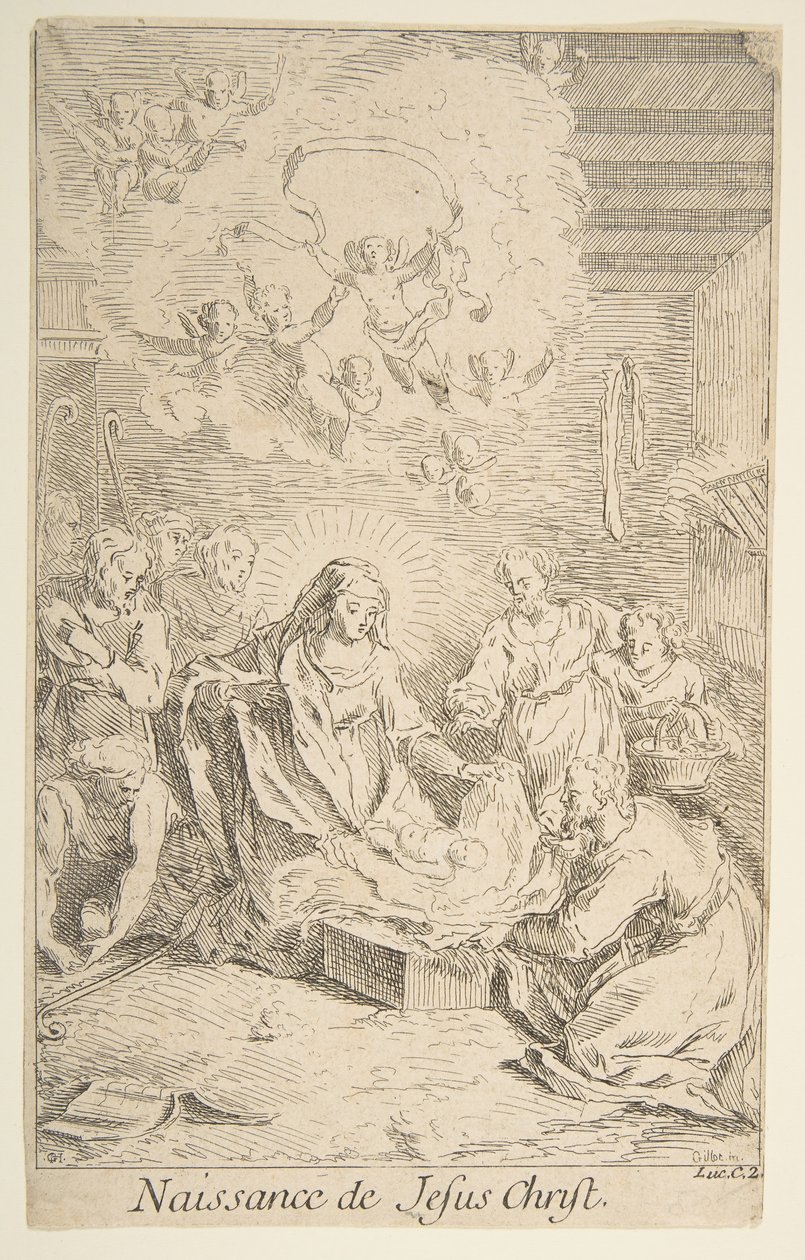 Nativity.n.d. Skapare: Claude Gillot, Jacques Gabriel Huquier. av Claude Gillot, Jacques Gabriel Huquier