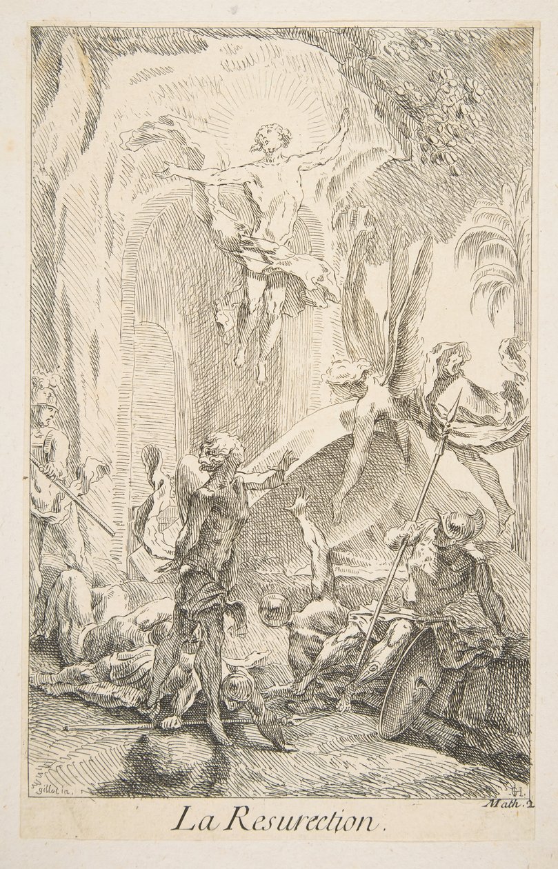 Uppståndelse.n.d. Skapare: Claude Gillot, Jacques Gabriel Huquier. av Claude Gillot, Jacques Gabriel Huquier