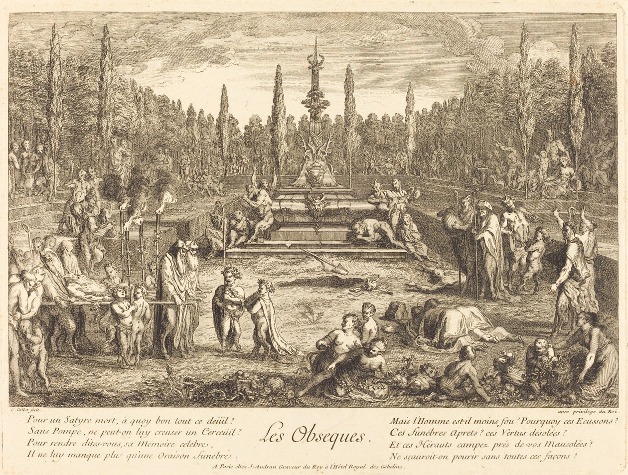 Les Obseques (Begravningsriterna) av Claude Gillot