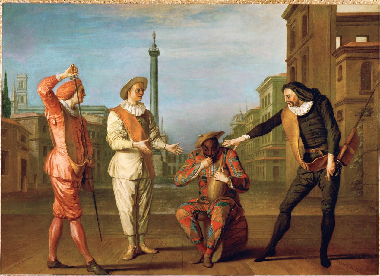 Scener ur komedin "Le tombeau de Maitre Andre" ... av Claude Gillot