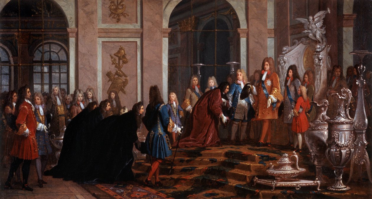 Reparation gjord till kung Ludvig XIV av Doge of Genes 1600-talet (målning) av Claude Guy Halle