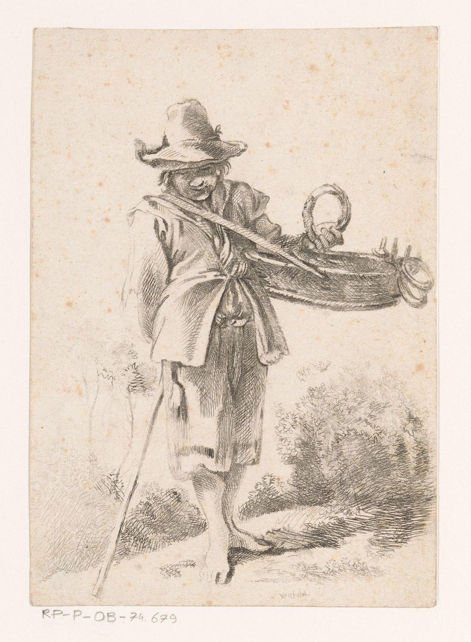 Ung bagerisäljare i ett landskap av Claude Henri Watelet