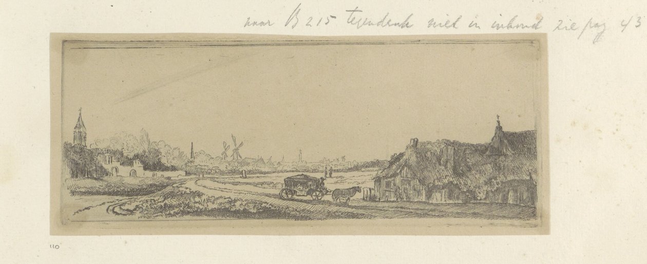 Landschap met een koets Samling av åttiofem originaltryck (serietitel) av Claude Henri Watelet