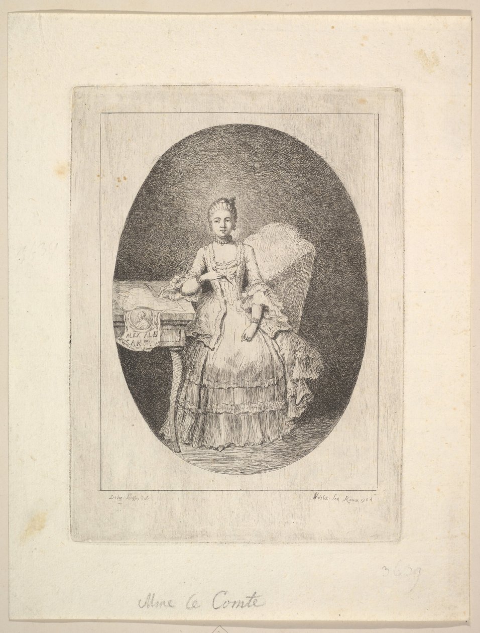 Porträtt av Marguerite Le Comte, 1764. av Claude Henri Watelet