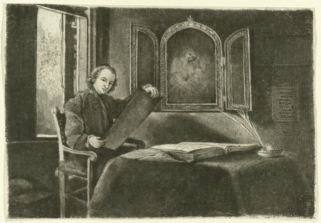 Porträtt av Ponce-François Copette som Abraham Francen av Claude Henri Watelet