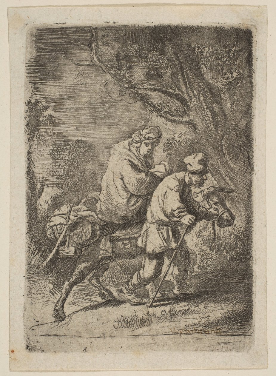 Flygningen till Egypten: Small Plate.n.d. av Claude Henri Watelet