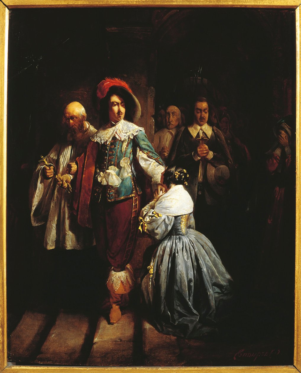 Charles I av England (1600-1649) Att ledas till döden. (olja på duk) av Claude Jacquand