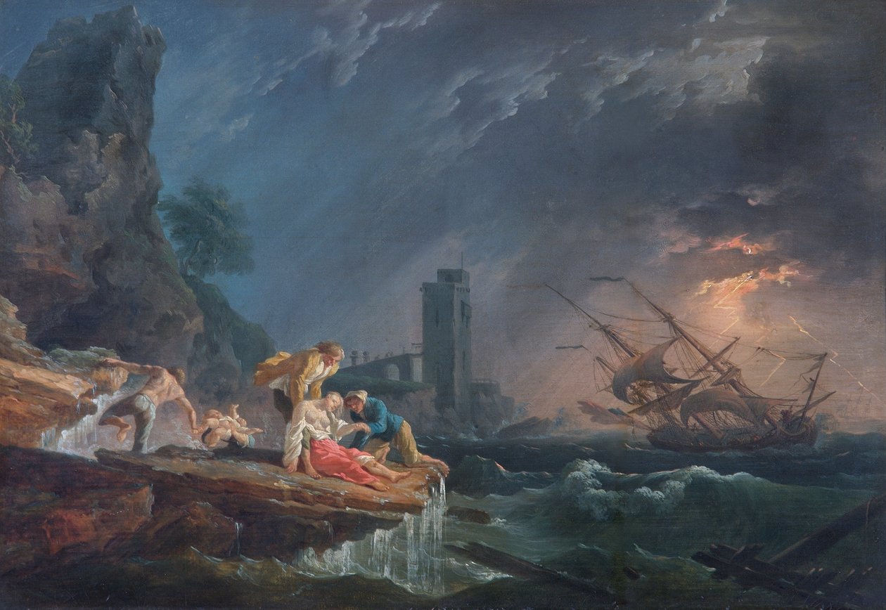A Shipwreck, ca 1760-65 (olja på duk) av Claude Joseph (after) Vernet