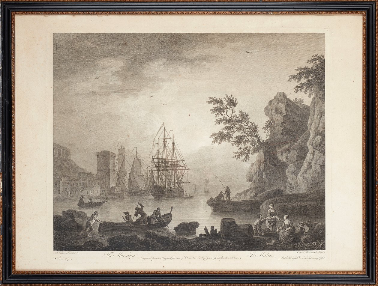 Tio franska stålstick av Claude Joseph (after) Vernet