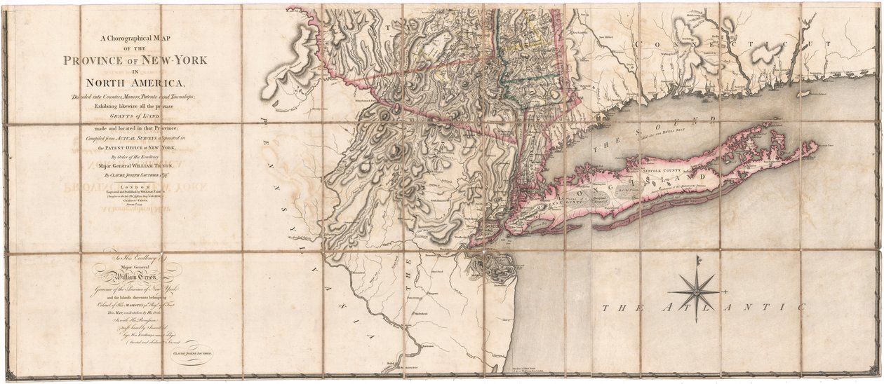 En korografisk karta över provinsen New-York av Sauthier [Nedre delen av kartan] av Claude Joseph Sauthier