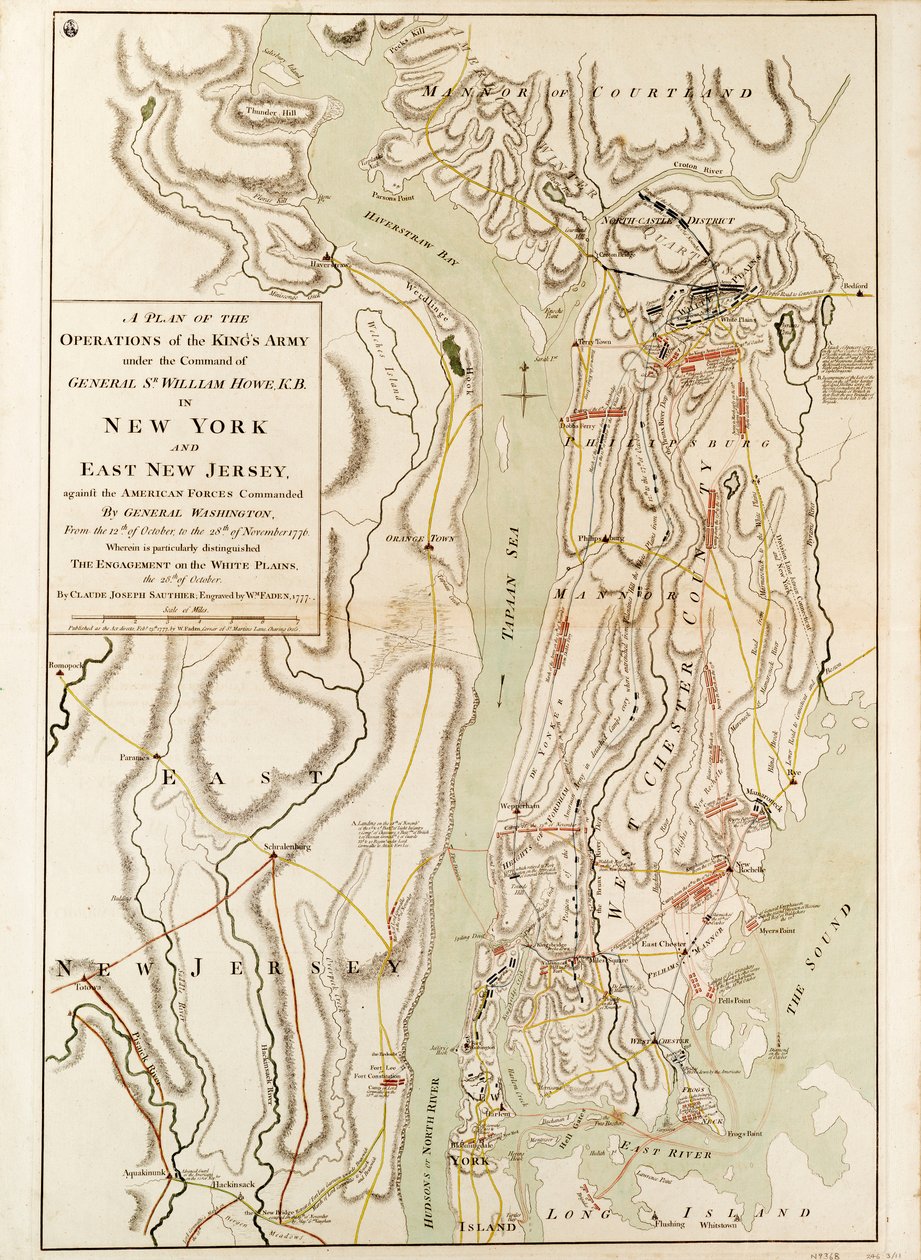 En plan över den kungliga arméns operationer under befäl av general Sr William Howe KB i New York av Claude Joseph Sauthier