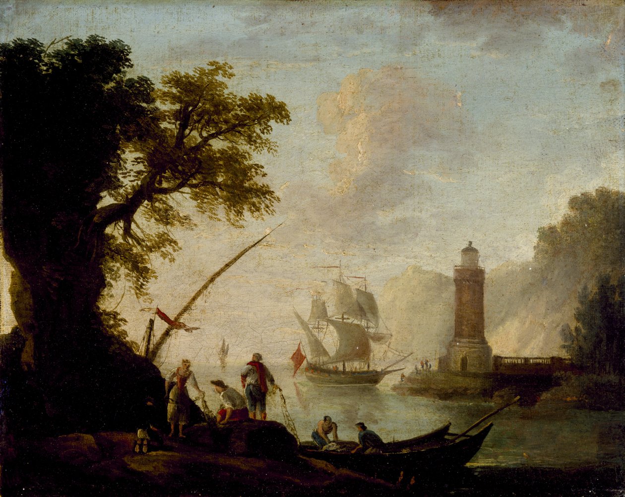 Medelhavsutsikt, inget datum av Claude Joseph Vernet