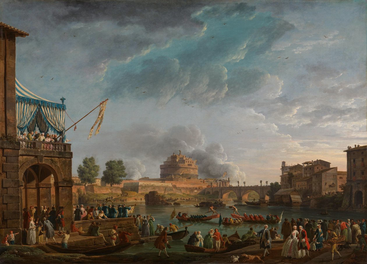 En idrottstävling på Tibern av Claude Joseph Vernet