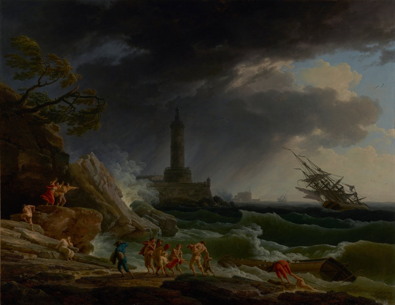 En storm på Medelhavskusten av Claude Joseph Vernet