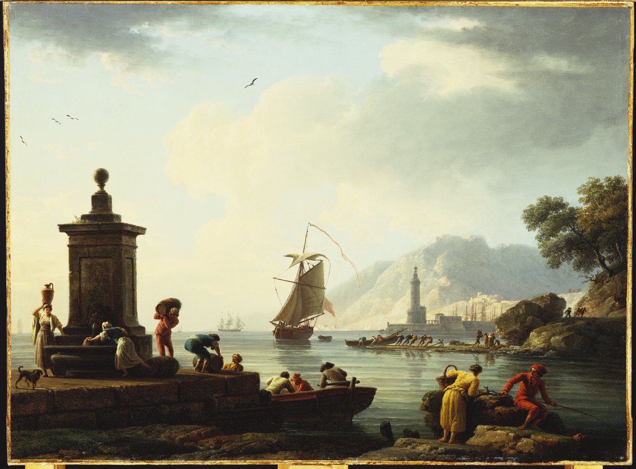 Utsikt över hamnen i Genua, 1773 av Claude Joseph Vernet