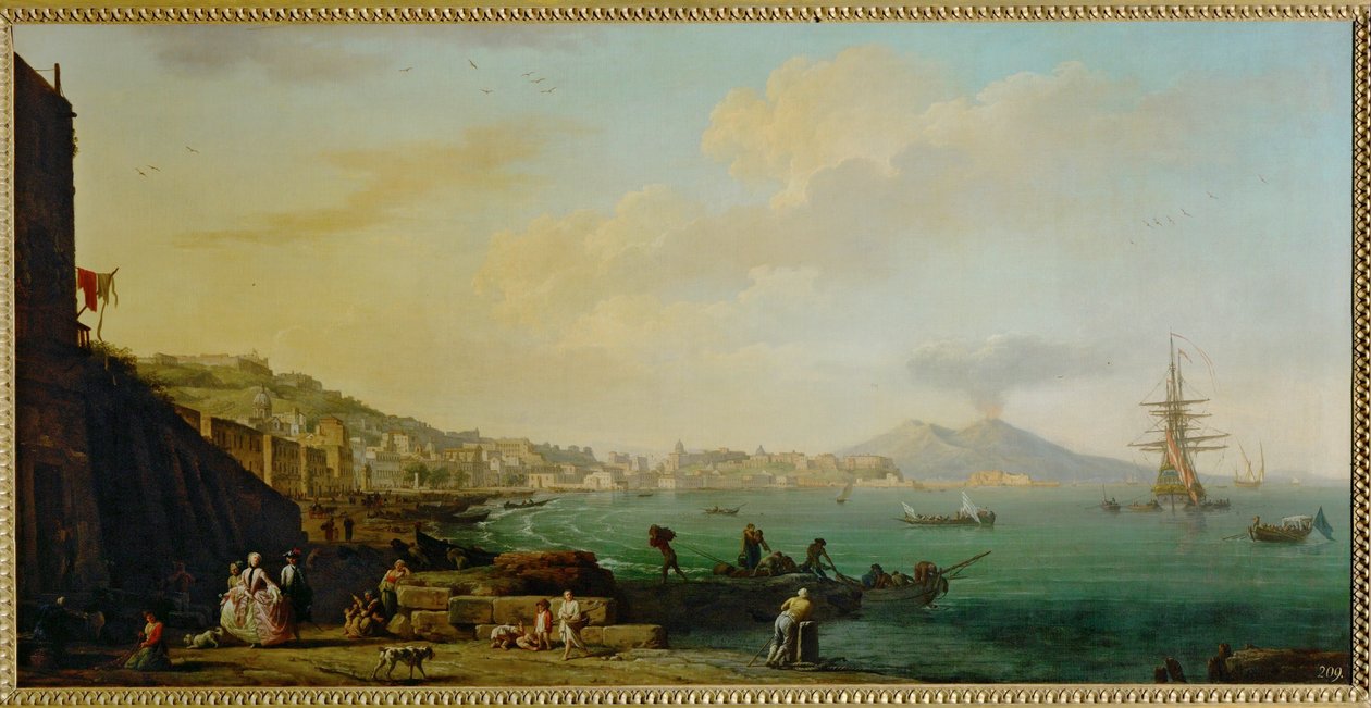 En vy över Neapel och Vesuvius ... av Claude Joseph Vernet