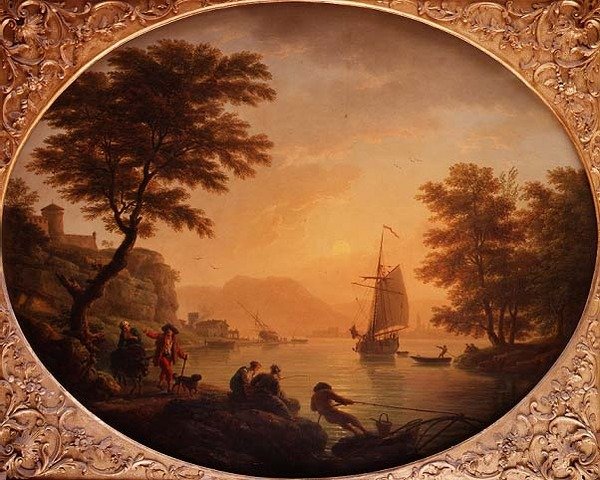 Dag - En italiensk klippvik med fiskare av Claude Joseph Vernet