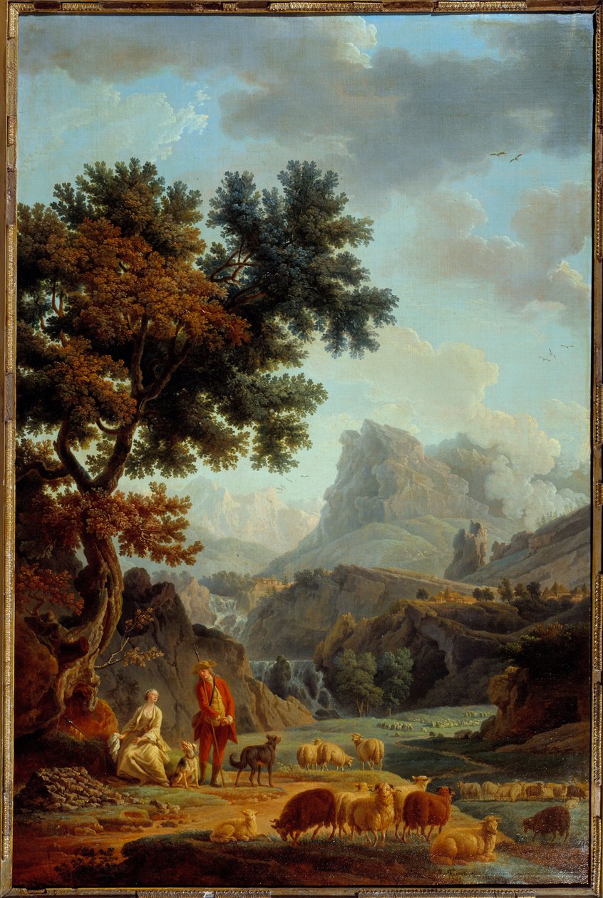 Alpernas herdinna Målning av Joseph Vernet av Claude Joseph Vernet
