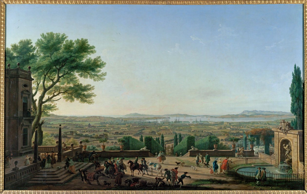 Staden och hamnen i Toulon ... av Claude Joseph Vernet