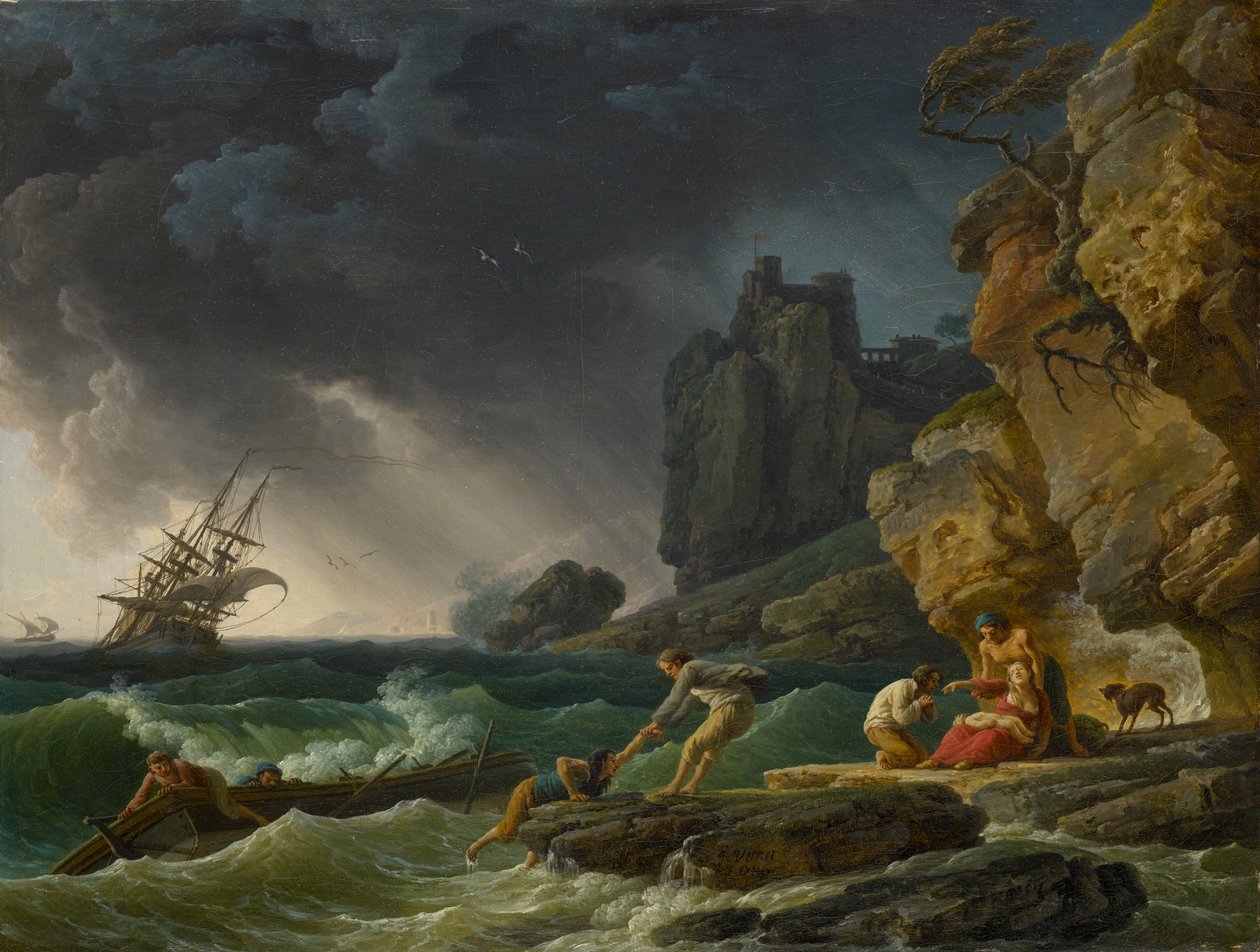 Stormigt hav med skeppsbrott, 1780 av Claude Joseph Vernet