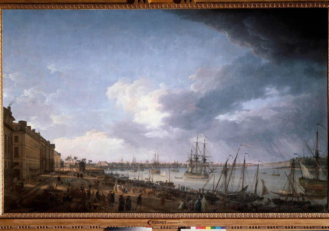 Bordeaux hamn Målning av Joseph Vernet (1714-1789) 1700-talets Paris, Musee de la Marine av Claude Joseph Vernet