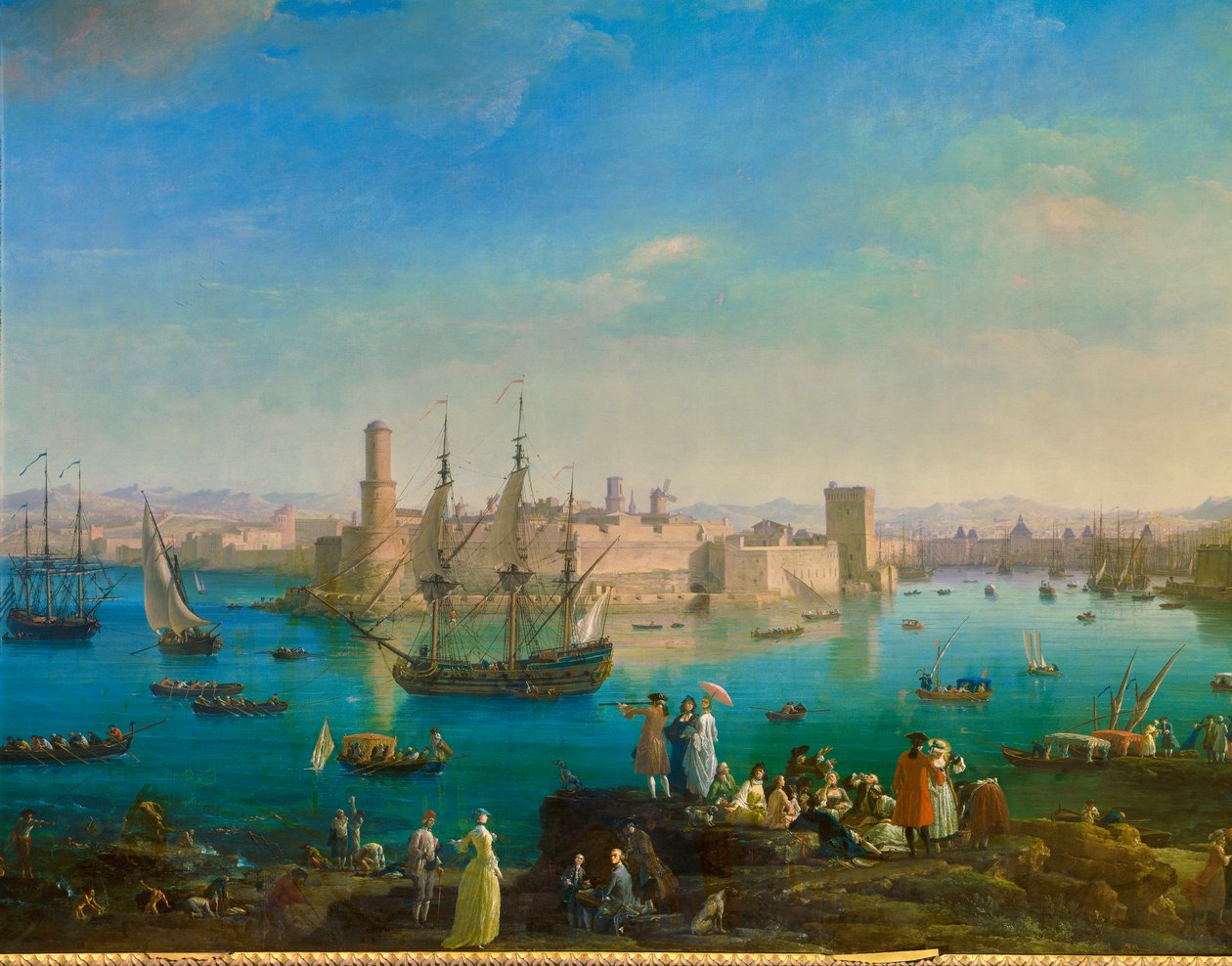 Marseilles intåg 1754. Målning av Joseph Vernet (1714-1789) detalj av Claude Joseph Vernet