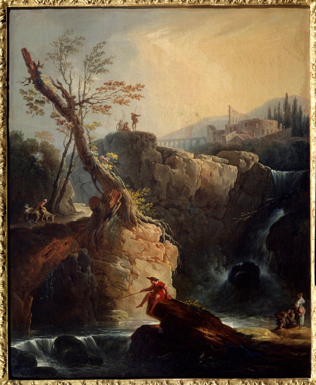 Vattenfallet Målning av Joseph Vernet (1714-1789) 1773 Sön. 0,75x0,6 m Rouen, Musee des Beaux Arts. av Claude Joseph Vernet