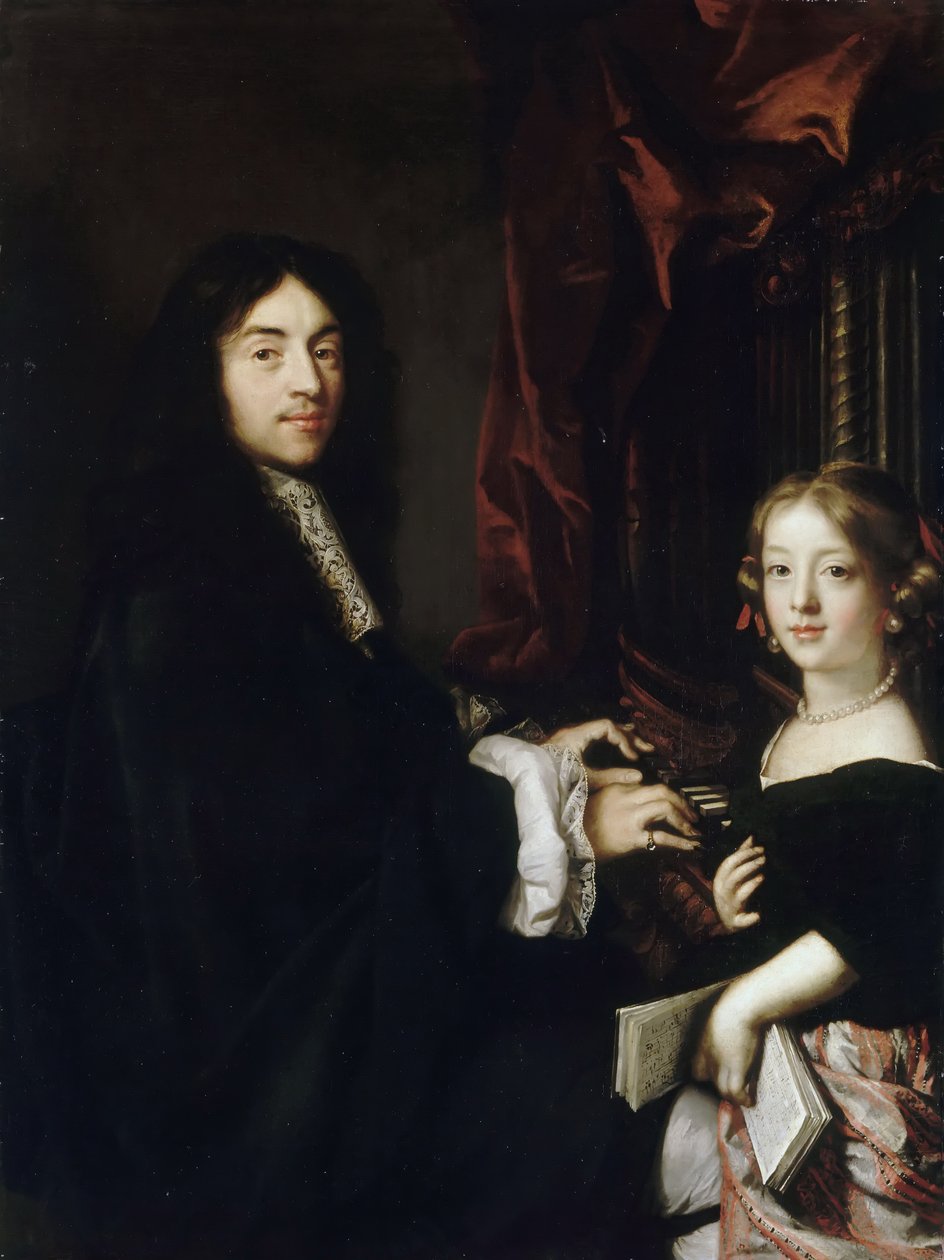Porträtt av organisten Charles Couperin 1638-1678 med dottern av Claude Lefebvre