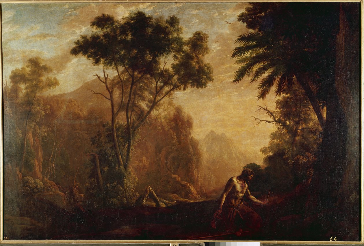 Landskap med Saint Onuphrius (olja på duk, ca 1638) av Claude Lorrain