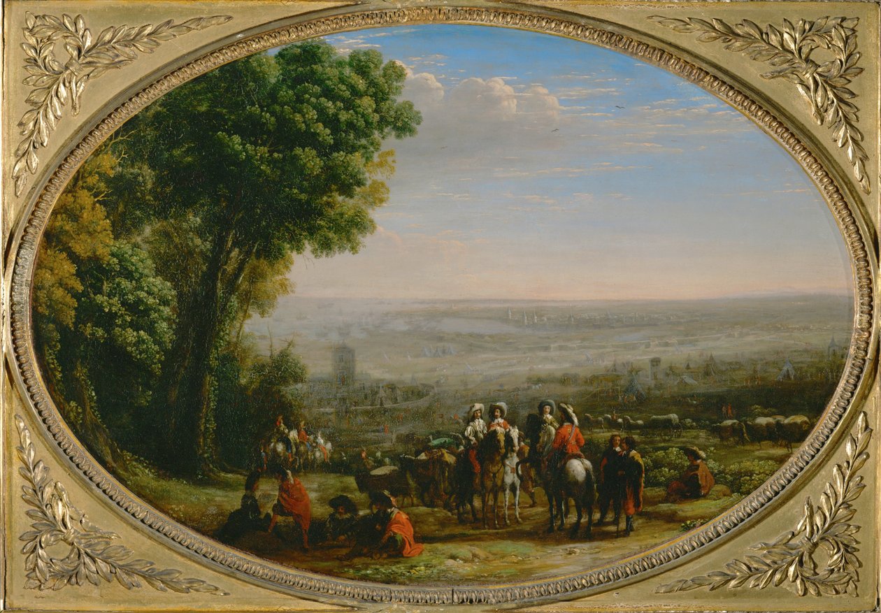 Belägringen av La Rochelle. Ludvig XIII vid belägringen av La Rochelle ... av Claude Lorrain (1600 82)