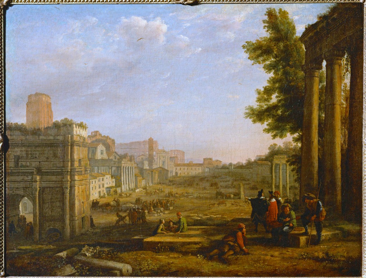 Vue du Campo Vacino - Utsikt över Campo Vacino, Rom 1636 ... av Claude Lorrain (1600 82)