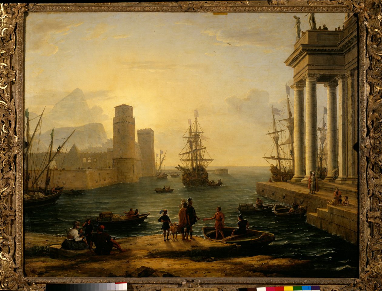 Havshamn, dimeffekt Målning av Claude Gellee dit le Lorrain (1600-1682) 1646 Sön. 1,19x1,5 m Paris, Louvren av Claude Lorrain