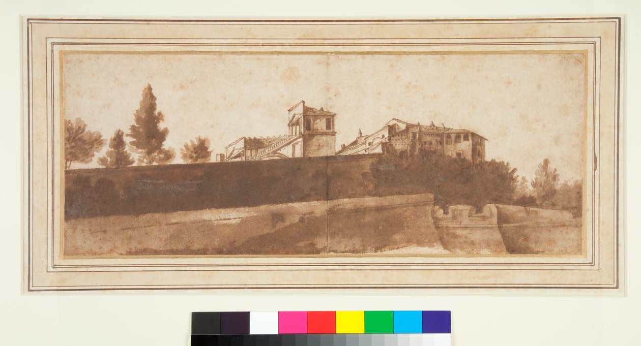 Utsikt över Belvedere och Vatikanens befästning av Claude Lorrain