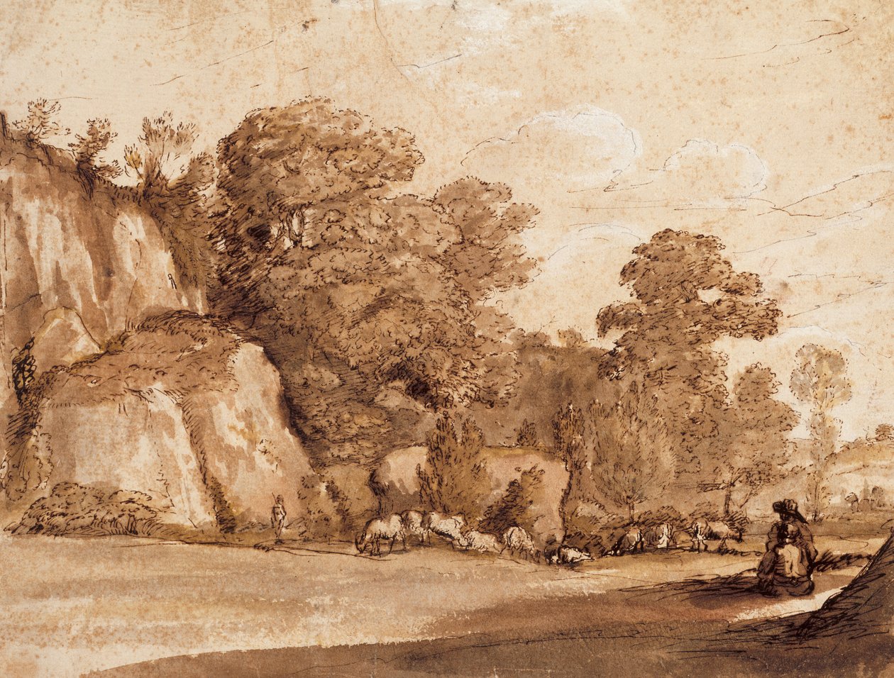 En stenig sluttning av Claude Lorrain
