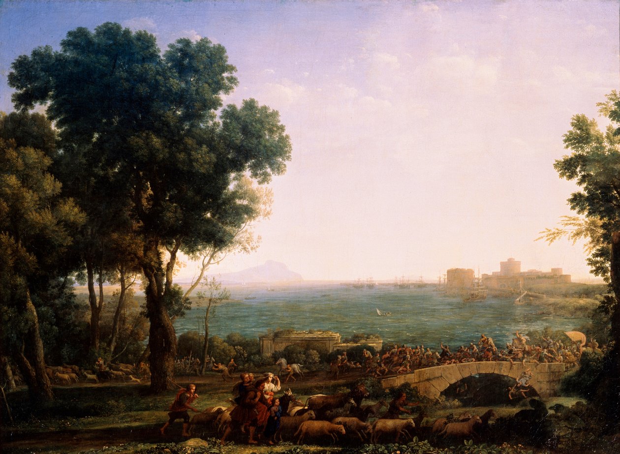 Slaget på bron, Slaget mellan kejsarna Maxentius och Konstantin, 1655. av Claude Lorrain