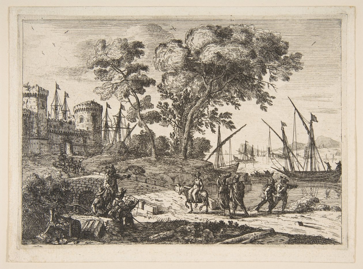 Kustscen med en artist, ca. 1638-41. av Claude Lorrain