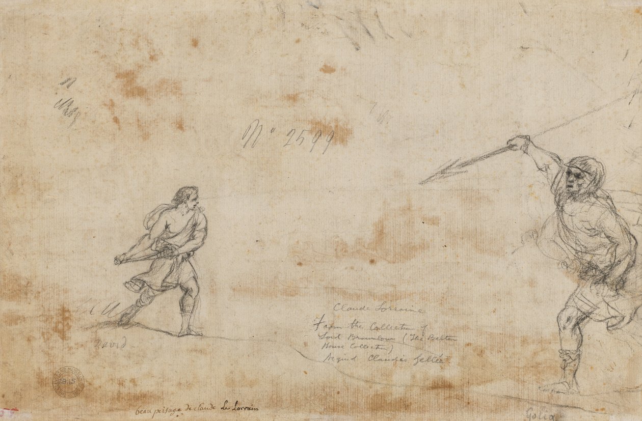 David och Goliat (verso) av Claude Lorrain