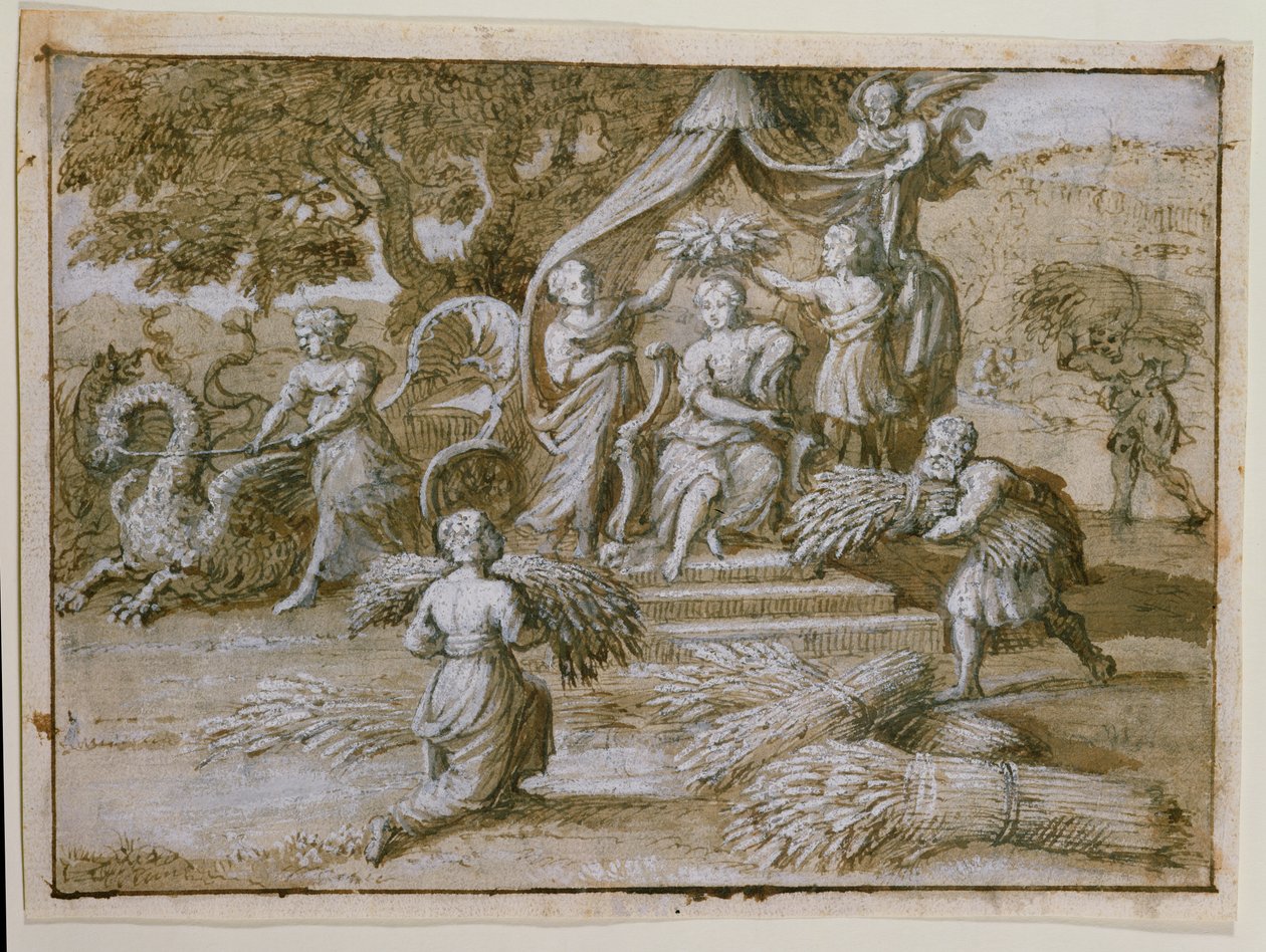 Homage till Ceres (bläck på papper) av Claude Lorrain