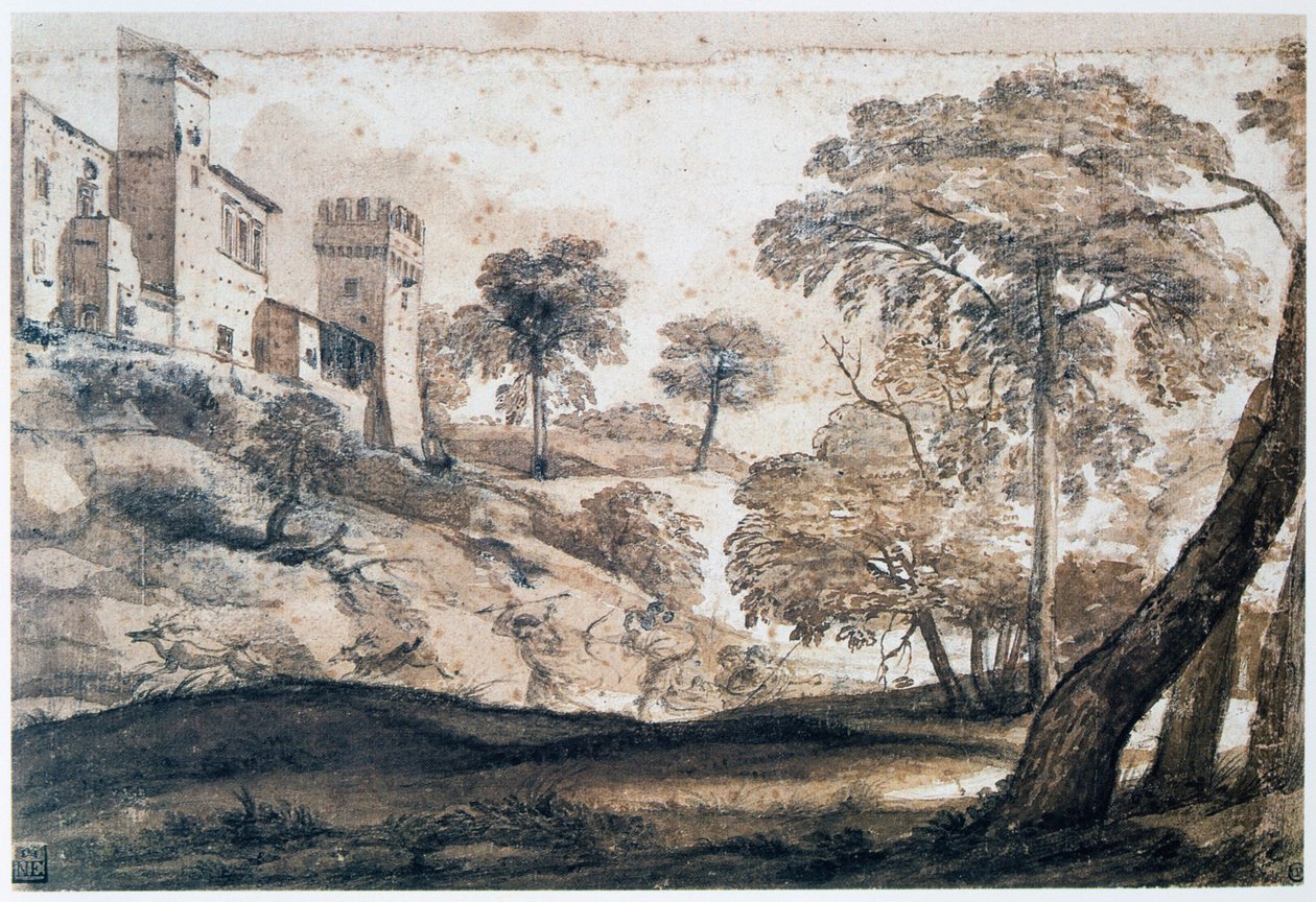 Jakt på rådjur, mitten av slutet av 1600-talet av Claude Lorrain