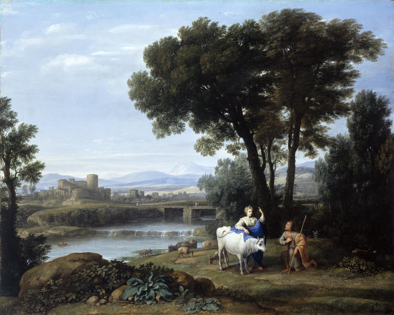 Juno överlämnar Io till Argus vård av Claude Lorrain